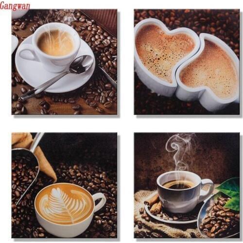 5d Diy Diamond Painting Cross Stitch Resin modern Coffee pattern Diamond Mosaic Diamond Embroidery sale wall painting decoration