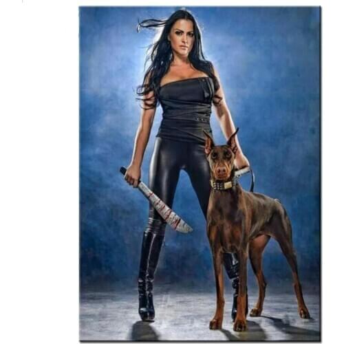 Doberman and woman Diamond Painting Cross Stitch Diamond mosaic full square round drill Embroidery diamond 2019 hot