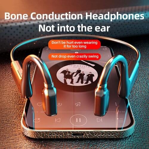 Bone Conduction Headphones Wireless Sports Waterproof Earphone Headset Stereo Handsfree with Microphone For Bluetooth Running