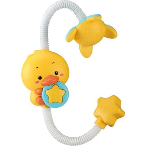 Baby Shower Toy Duck Shower Head with Powerful Sucker Two Water Spraying Modes Tool