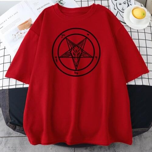 Pentagram Gothic Occult Satan Hot sale Women T Shirt Fashion Oversize T-Shirt Simplicity Brand T-Shirts New Summer 2021 Men Tops