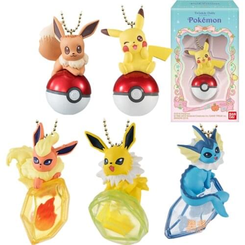 Bandai Genuine Pokemon Gacha Food Play Pikachu Flareon Eevee Toy