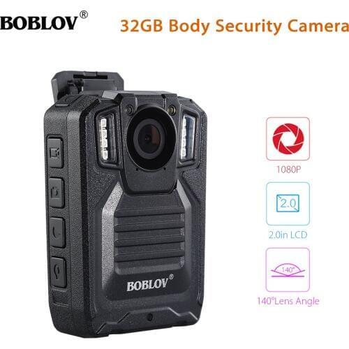 BOBLOV HD9206 AIT Police Body Security Camera 2.0 Inch LCD 3000mAh Battery HD1296P 30FPS Audio Video Recorder Body Worn Camera