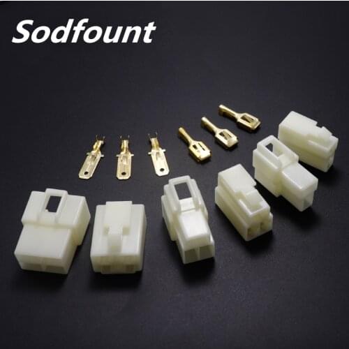 5set 6.3mm 1P 2P 3P 4P 6P 8P 9P pin/way Crimp Terminal Connector Kits Male Female socket plug for Motorcycle Car
