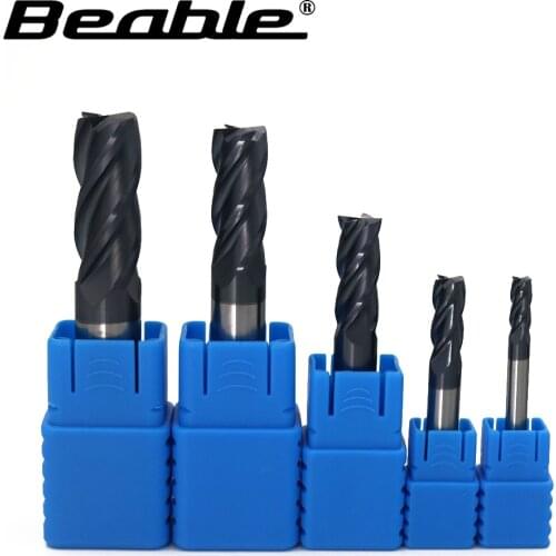Beable 4Flute Square End Mills HRC45 Alloy Tungsten Carbide CNC Cutter Metal Cutting Tools
