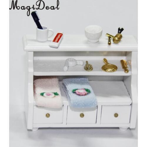 MagiDeal 3Pcs/Set 1/12 Dollhouse Bathroom Miniature Toothbrush Toothpaste Cup Children Pretend Play Toy