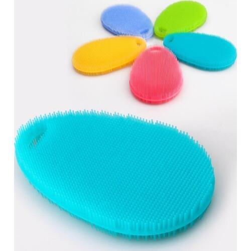 Soft Silicone Dish Scrubber Brush Dish Washing Brush Washing Fruit Vegetable kitchen Tool Cleaning Brush LX4872
