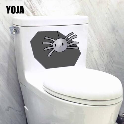 YOJA 22.7X21.1CM Intereting Cartoon Wall Sticker Toilet Decal Bedroom Home Decor Black Cobweb T5-1179