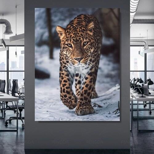 Wall Art 1 Panel Snow Leopard Canvas Painting Home Decorative Modern HD Printed Animal Poster Modular Framework For Living Room