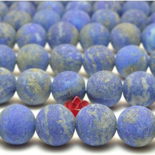 Natural Lapis Lazuli Matte Round Loose Beads Wholesale Gemstone Semi Precious Stone Bracelet Necklace Diy For Jewelry Making