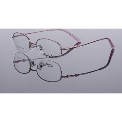 Girls' Glasses Frame New Style Nearsighted Glasses Metal Half-Frame Glasses Frame Prescription Customization