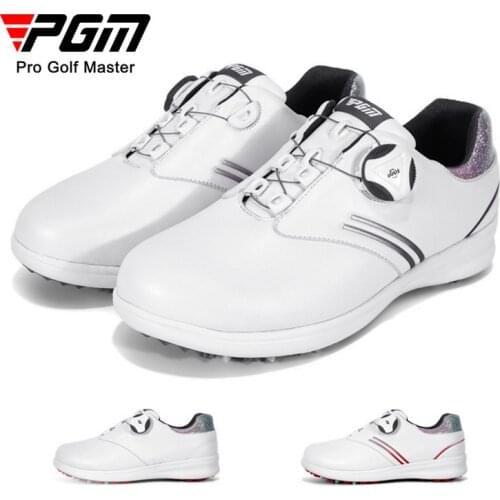 PGM Golf Sneakers Women Waterproof Running Shoes Rotating Buckle Anti-slip Breathable Synthetic Lady Shoe Spikes Knob Shoelaces