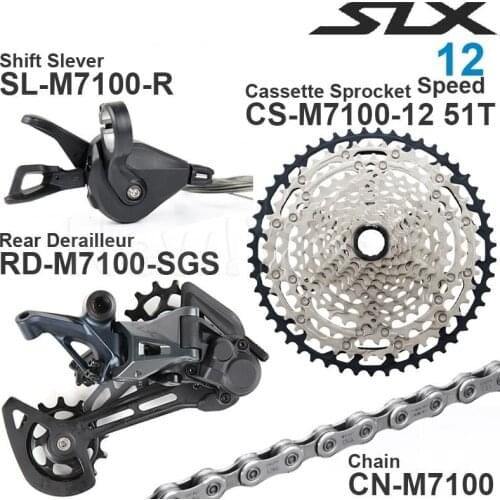 SHIMANO SLX M7100 1x12v Groupset Shifter Rear Derailleur 12 speed 10-45T/51T Cassette Sprocket Chain 124L for MTB Bike Original