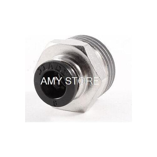 8mm x 1/2" BSPT Male Thread Straight Through Quick Union Pneumatic Fitting