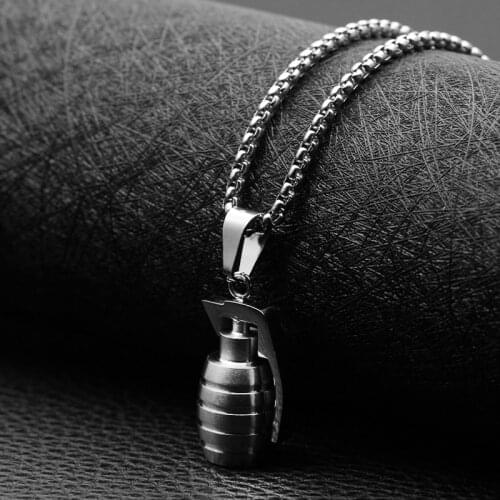 Fashion titanium steel pendant grenade-shaped stainless steel pendant trend jewelry hot sale