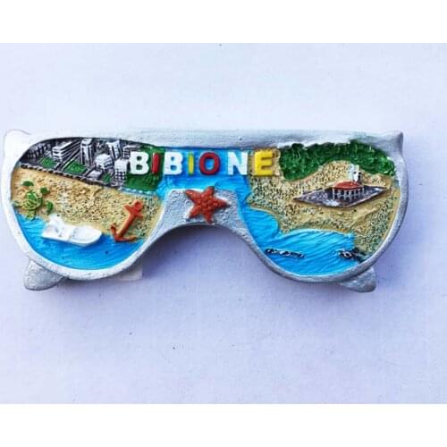 QIQIPP Eco Bibion Creative Sunglasses Seaside Scenic Travel Souvenir Magnetic Sticker Refrigerator Sticker Hand Salute