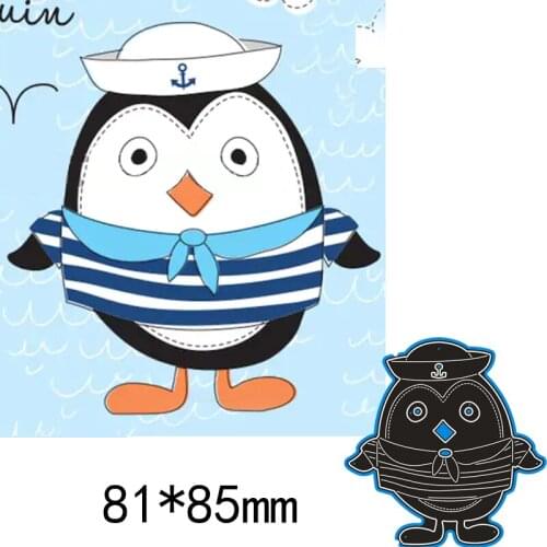 New Arrival Sailor penguin frame Cutting Dies Stencil DIY Scrapbooking Photo Album Embossing Decor Paper Card Craft 81*85mm