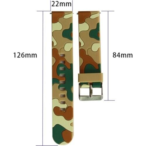 Camo Printing Watch Band Silicone Wrist Strap for samsung-Galaxy Watch 42mm/46mm X7JB