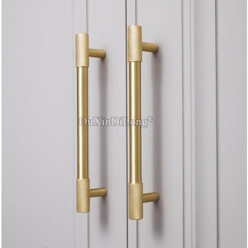 Luxury 10PCS European Solid Brass Knurled Furniture Handles Cupboard Wardrobe Kitchen TV Wine Cabinet Pulls Handles and Knobs