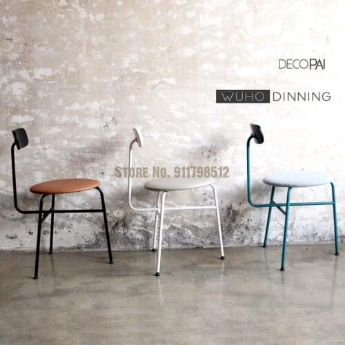 Makeup chair stool backrest simple single chair net red coffee restaurant outdoor negotiation iron art nordic dining chair