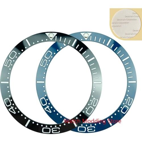 Super Luminous Pip 38mm Blue/Black White Printing Ceramic Bezel Insert Fit Sea Master SKX007/009 Diver Watch Replace Accessories