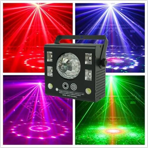 LED Laser Strobe UV 4in1 DMX512 Stage Effect Lights Good For DJ Disco Birthday Parties Wedding/Christmas Clubs And Bar DJ