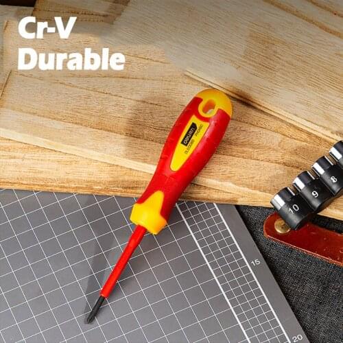 Deli Insulated Screwdriver Kits Electrician Soft-Grip Slotted Household Screwdriver Hand Tools Security Drill Bit
