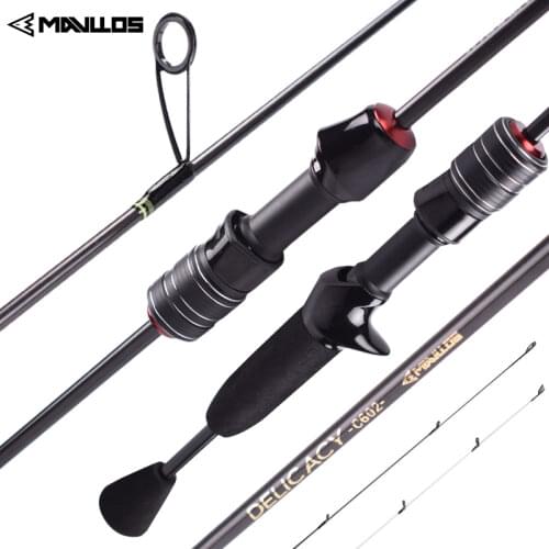 Mavllos DELICACY Tubular + Solid 2 Tips UL Casting Spinning Fishing Rod Ultralight Carbon Fiber L.W 0.6-8g Spinning Casting Rod
