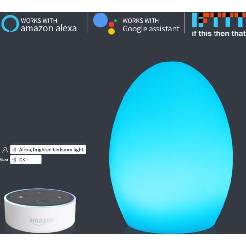 Ellipse Shape WiFi Smart Table Lamp Compatible For Google Home Alexa Voice Control Touch LED Ambient Night Light APP Controlled