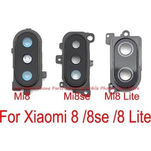 10 PCS For Xiaomi Mi 8 Se 8se Lite Rear Camera Lens Glass Housing Back Cover With Frame Holder For XIaomi 8 Lite MI8 Mi8se