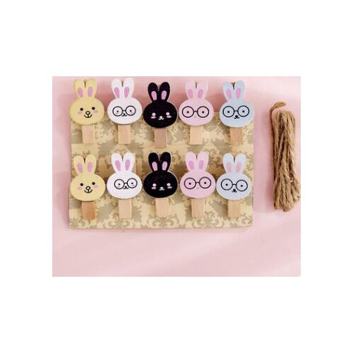 10pcs/set Mini Cat Wooden Clip Memo Paper Clips DIY Photo Decorate Stationery Supplies (ss-032)