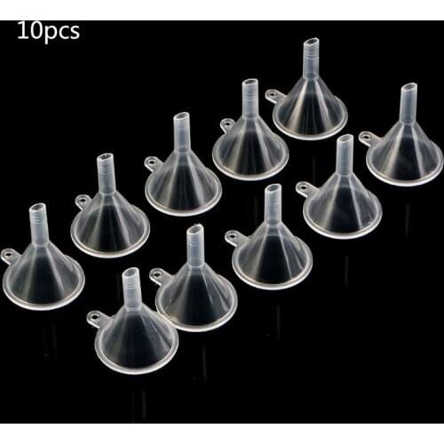 10Pcs Plastic Small Funnels For Perfume Liquid Essential Oil Filling Empty Bottle Packing Tool