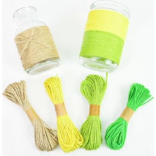 12pcs/set Multicolor Natural Jute Rope Burlap String Hemp DIY Craft Decoration Wedding Party Handwork Gift Wrapping Supplies