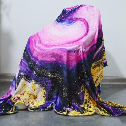 3D Print Single Layer Flannel Blanket Super Warm Soft Marble Pattern Plush Blanket Throw On Sofa Bed Travel Bedspread Home Decor