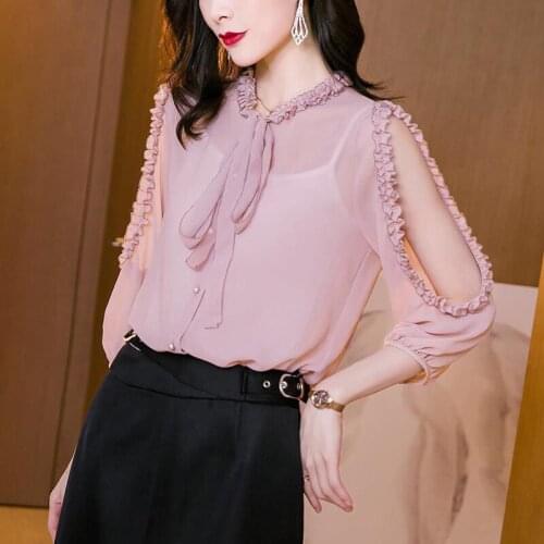 Ariouvan Womens Chiffon Shirts