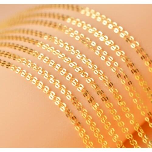 18 inch XF800 Pure 18K Yellow Gold Necklace Chain Real AU750 Gold Fine Jewelry for Women Wedding G02