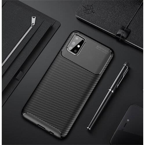 For Samsung A51 Case Carbon Fiber TPU Soft Cover For Samsung Galaxy A51 A71 A91 A50 S10 Lite S20 Ultra Note 20 10 Plus Back Case