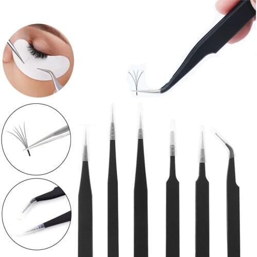 Black Stainless Steel Eyelash Nipper Curved Straight Nail Art Rhinestones Paillette Nipper Picking Nail Equipment Manicure tools