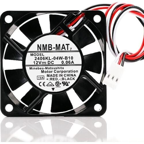 For NMB 2406KL-04W-B10 6015 60mm 12V 0.06A Double Ball Mute Heat Dissipation cooling fan