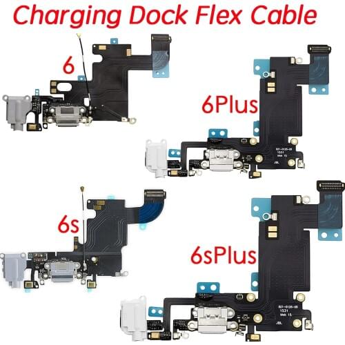 USB Charging Charger Port Dock Connector Flex Cable Microphone Headphone Audio Jack For iPhone 6 6Plus 6s Plus