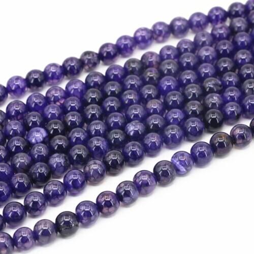 Purple Popcorn Agates Round Loose Beads Strand 15inch Natural Stone Onyx Jewelry Findings 6 8 10 12mm Craft Accessory 15inch A23