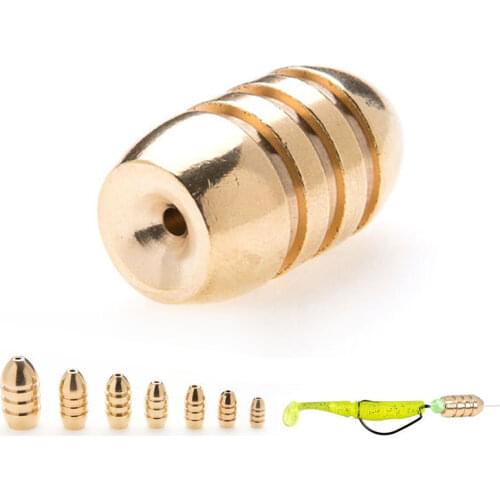 10Pcs/Lot Fishing Bullet Weight Copper Sinker Brass Weight Sinker For Crank Hook Fishing Tackle Texas Rig Accessories