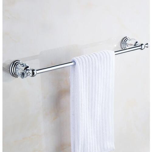 Chrome Crystal Metal Bathroom Accessories Set Customize Bathroom Single Towel Bar 50cm Free Shipping Wall Mounted Towel Holder