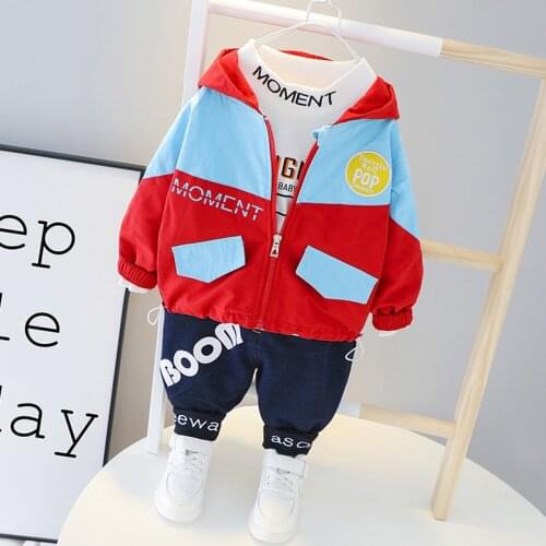 Kid Baby Boys Sweater Coat Jeans Clothes Coat Shirt Clothing Sets 3PCS Toddler Baby Set Boys 1 2 3 4 Years