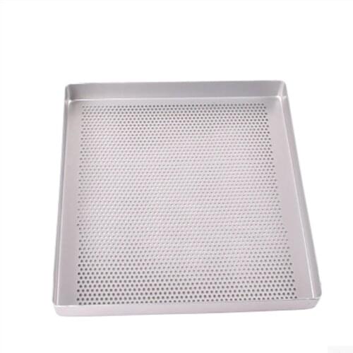 Square Aluminum Alloy Perforated Pizza Pan With Holes Non-Stick Bakeware Cake Tray Heat Resistance Oven Baking Pans For Kitchen
