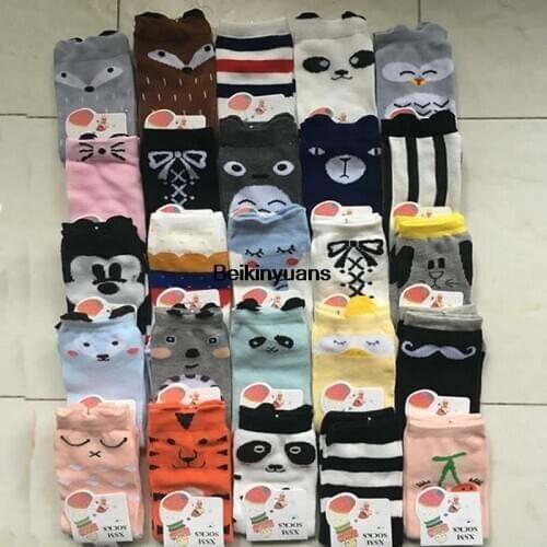 Socks for Children Fall Girl Boy Knee High Wholesale Toddler Sock Korean Cartoon Baby Socks Cotton Combed Cotton