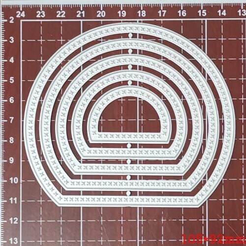 2021 New Stitched Scallop frame metal cutting dies Scrapbooking Steel Craft Dies cuts Embossing paper art card make Stencil