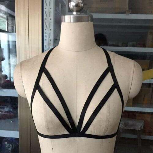 New Black Harness Cage Bra Harajuku Body Harness Handmade Sexy Bondage Lingerie Harness Bra bondage harness