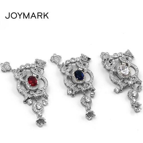 New Hot 925 Sterling Silver Flower Multifunction Box Clasps Micro Pave Zircon Pearl Necklace Pendant Connector Charms SC-CZ032