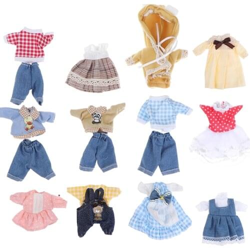 New 16cm 1:8 Dollhouse Clothes High-end Dress Up Skirt Suit Fashion Doll Clothes Skirt Suit Best Gift for Children DIY Girls Toy
